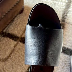 Eileen Fisher , slip on black leather shoes